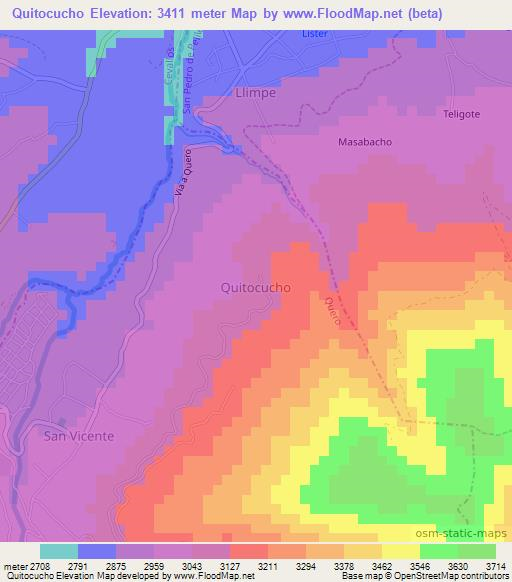 Quitocucho,Ecuador Elevation Map