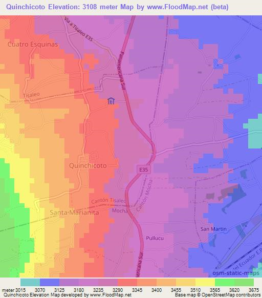 Quinchicoto,Ecuador Elevation Map