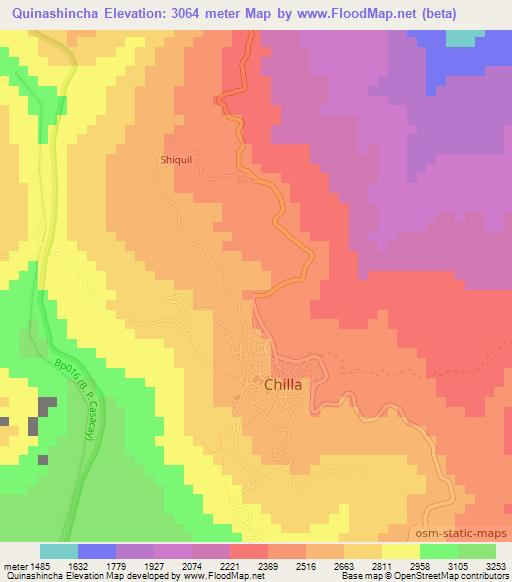 Quinashincha,Ecuador Elevation Map