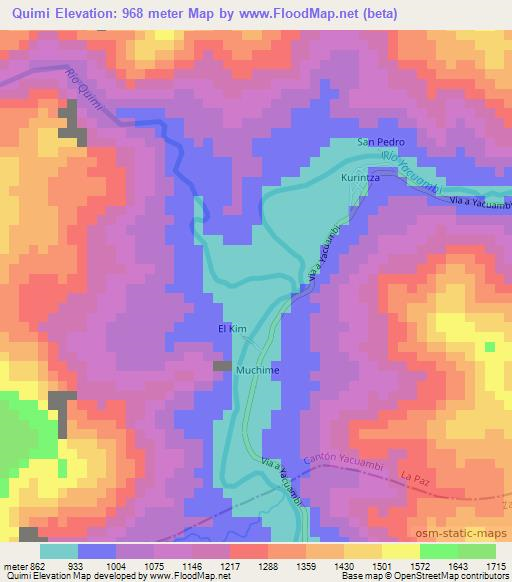 Quimi,Ecuador Elevation Map