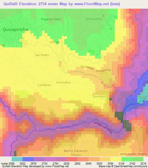 Quillalli,Ecuador Elevation Map