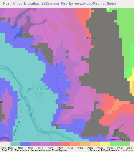 Pusir Chico,Ecuador Elevation Map