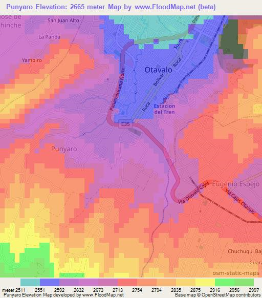 Punyaro,Ecuador Elevation Map