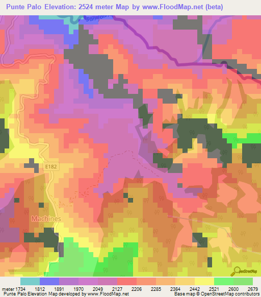 Punte Palo,Ecuador Elevation Map