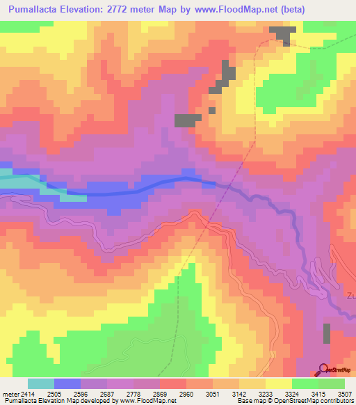 Pumallacta,Ecuador Elevation Map