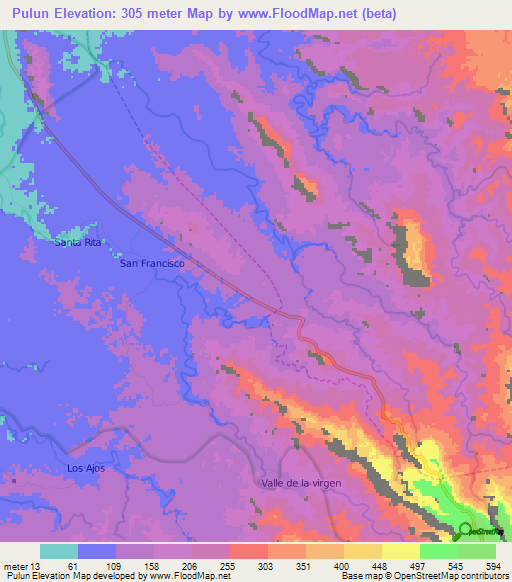 Pulun,Ecuador Elevation Map