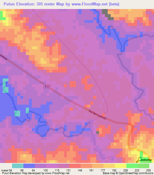 Pulun,Ecuador Elevation Map