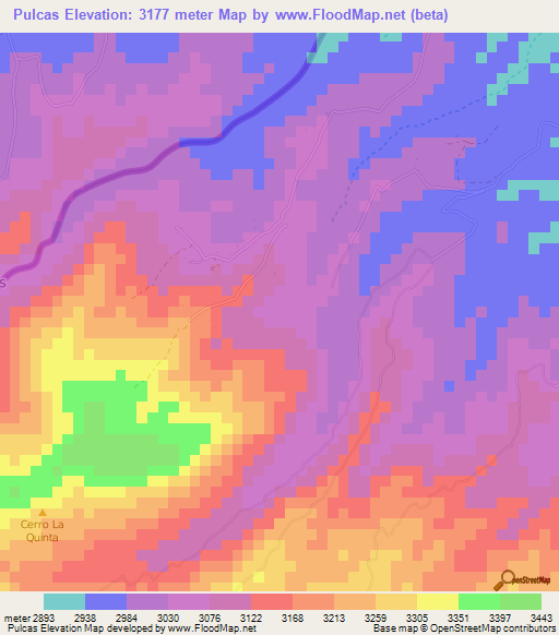 Pulcas,Ecuador Elevation Map