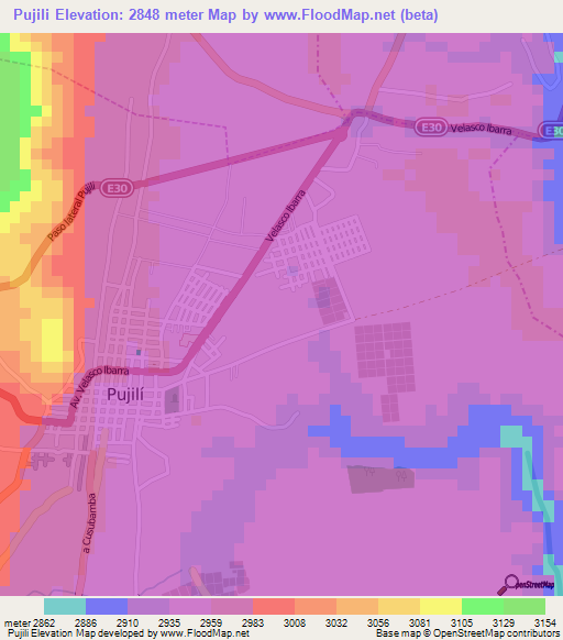 Pujili,Ecuador Elevation Map