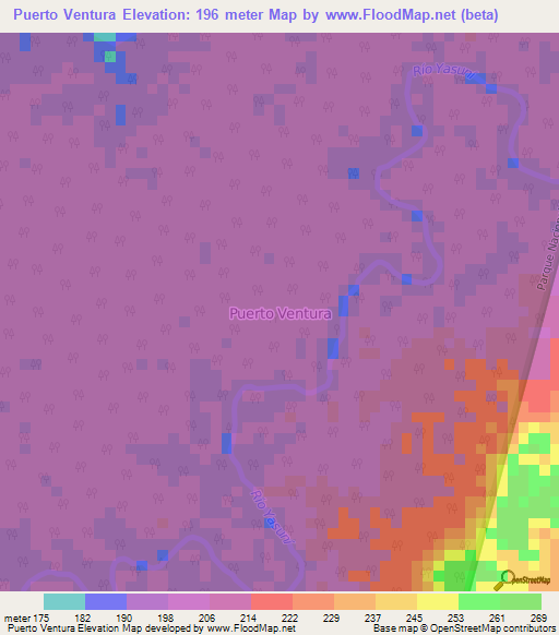 Puerto Ventura,Ecuador Elevation Map