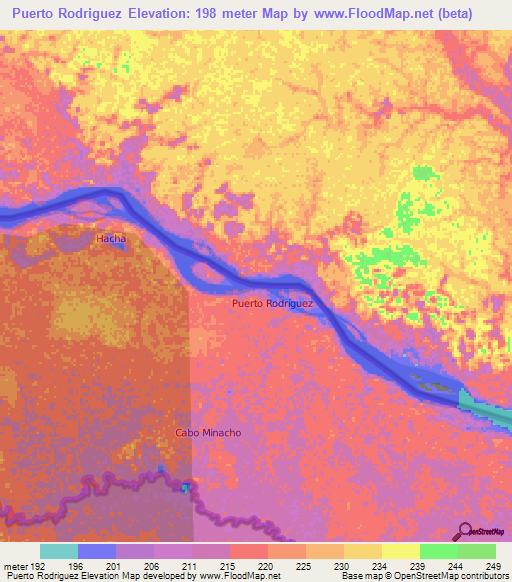 Puerto Rodriguez,Ecuador Elevation Map