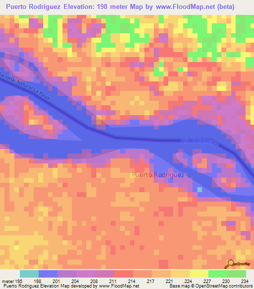 Puerto Rodriguez,Ecuador Elevation Map