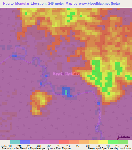 Puerto Montufar,Ecuador Elevation Map