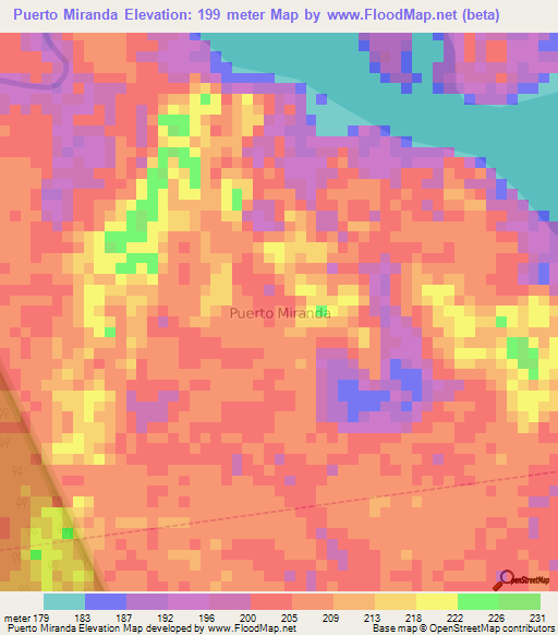 Puerto Miranda,Ecuador Elevation Map