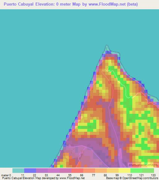 Puerto Cabuyal,Ecuador Elevation Map