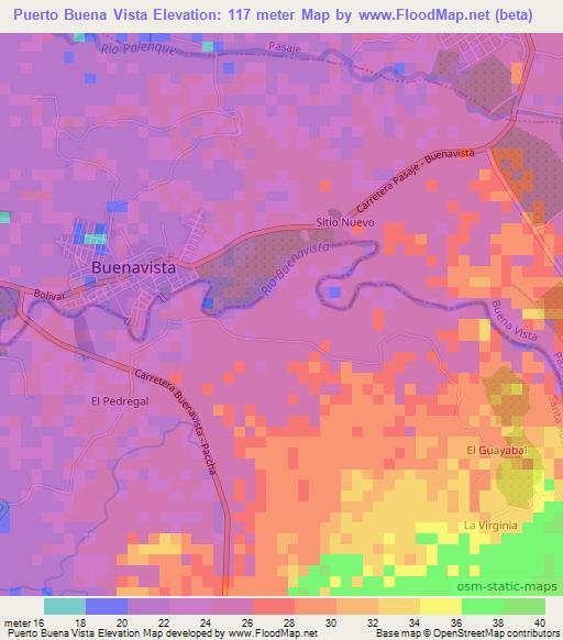 Puerto Buena Vista,Ecuador Elevation Map