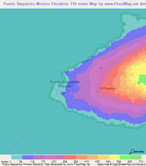 Puerto Baquerizo Moreno,Ecuador Elevation Map