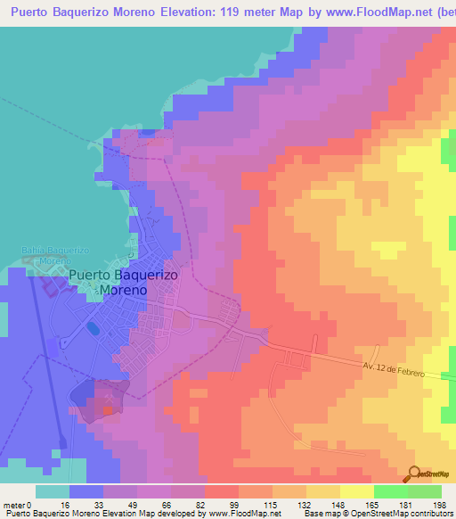 Puerto Baquerizo Moreno,Ecuador Elevation Map