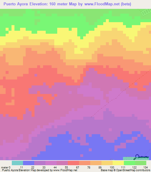 Puerto Ayora,Ecuador Elevation Map