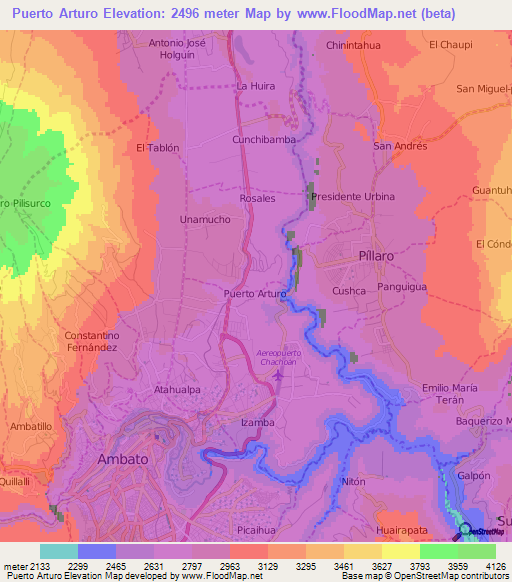 Puerto Arturo,Ecuador Elevation Map