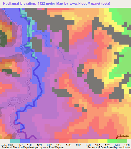 Puellamal,Ecuador Elevation Map