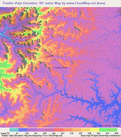 Pueblo Viejo,Ecuador Elevation Map