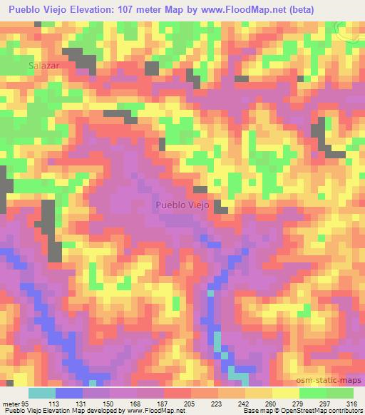 Pueblo Viejo,Ecuador Elevation Map