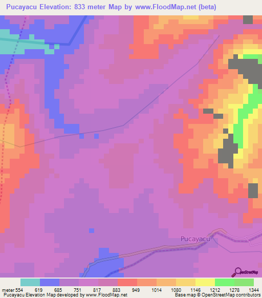 Pucayacu,Ecuador Elevation Map