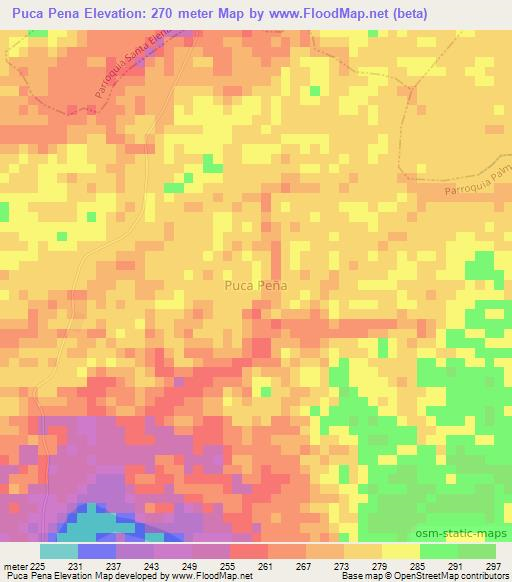 Puca Pena,Ecuador Elevation Map