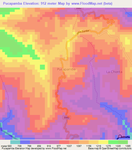 Pucapamba,Ecuador Elevation Map