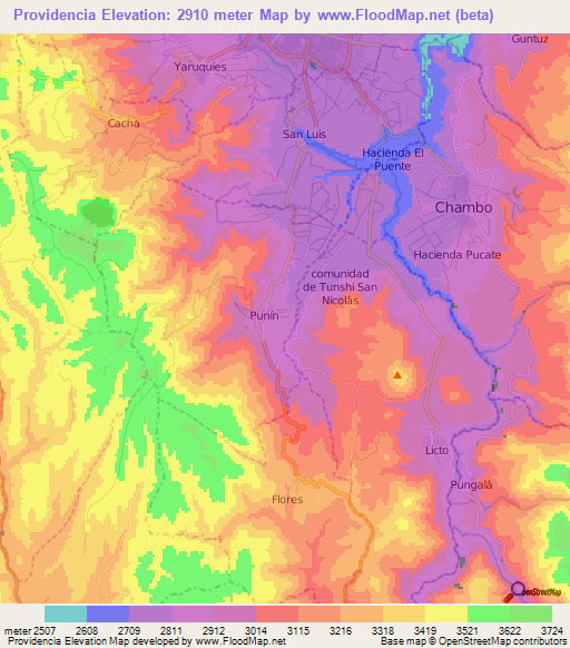 Providencia,Ecuador Elevation Map