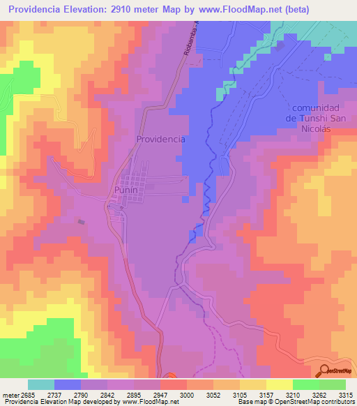 Providencia,Ecuador Elevation Map