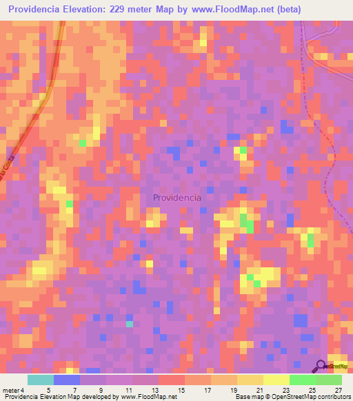 Providencia,Ecuador Elevation Map