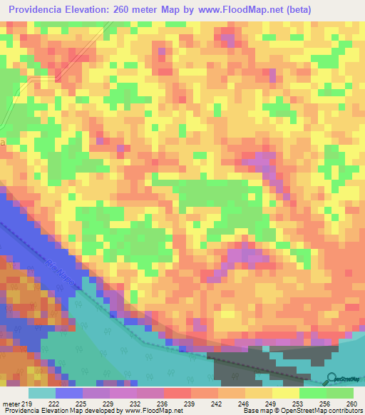 Providencia,Ecuador Elevation Map