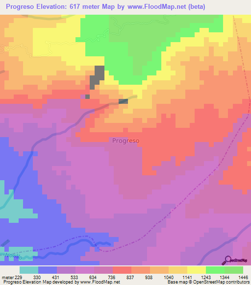 Progreso,Ecuador Elevation Map