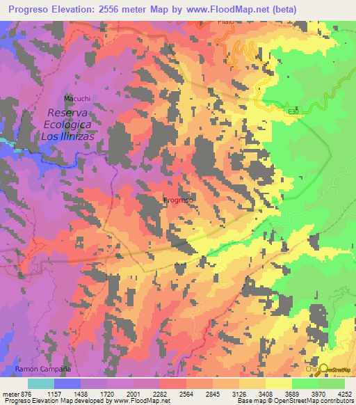 Progreso,Ecuador Elevation Map