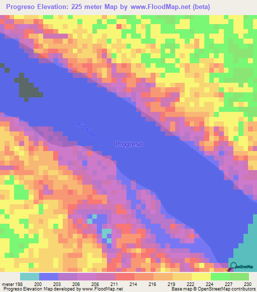 Progreso,Ecuador Elevation Map