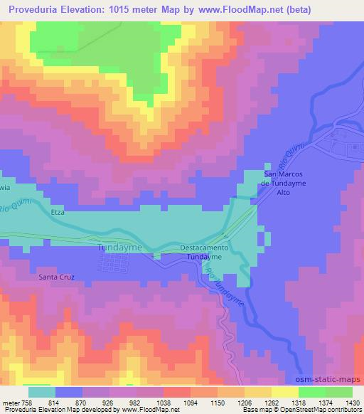 Proveduria,Ecuador Elevation Map