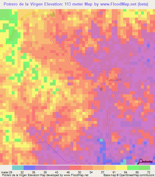 Potrero de la Virgen,Ecuador Elevation Map