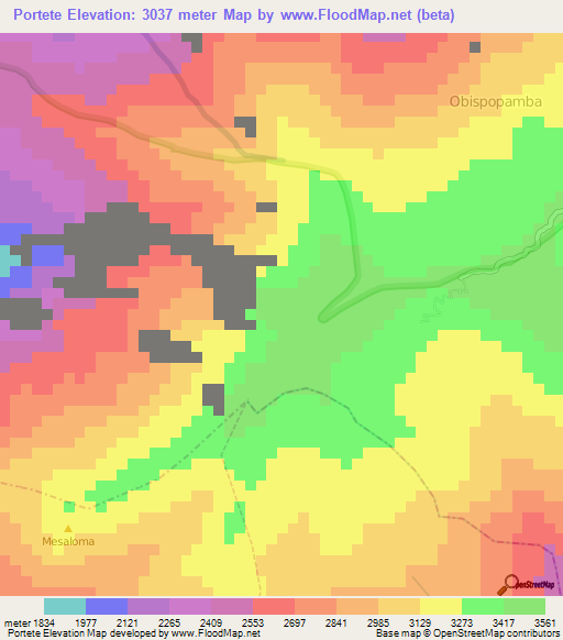 Portete,Ecuador Elevation Map