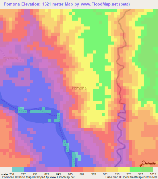 Pomona,Ecuador Elevation Map