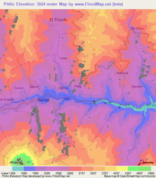 Pititic,Ecuador Elevation Map