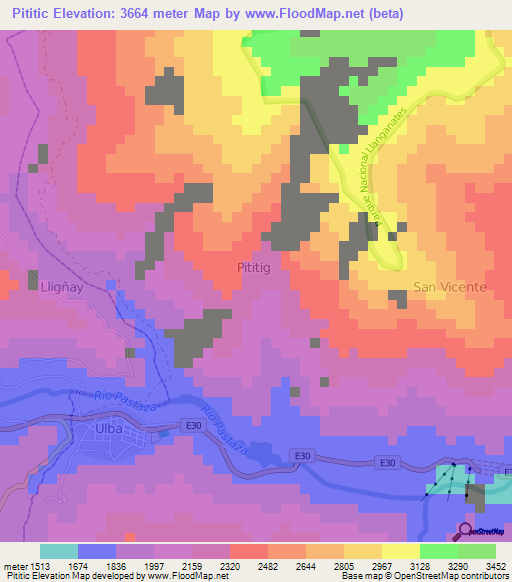 Pititic,Ecuador Elevation Map