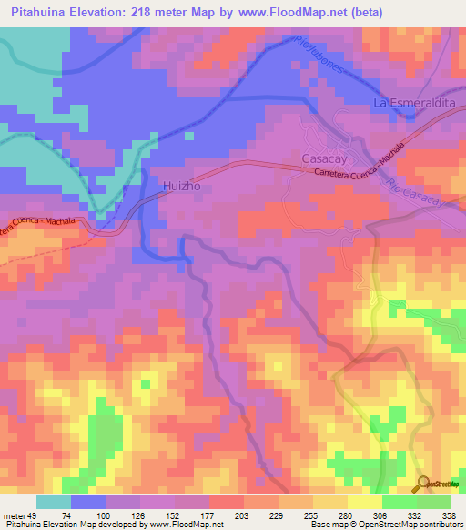 Pitahuina,Ecuador Elevation Map