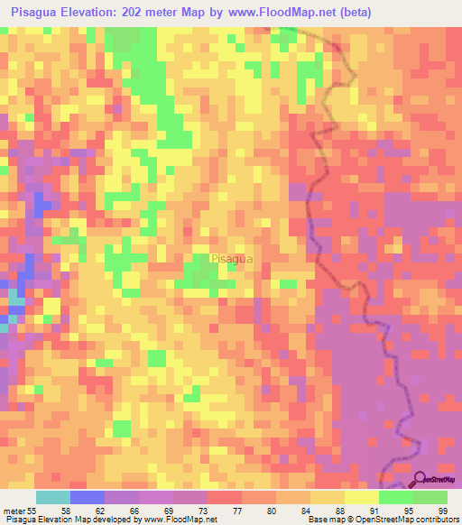 Pisagua,Ecuador Elevation Map