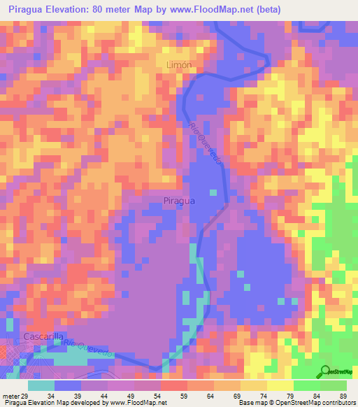 Piragua,Ecuador Elevation Map