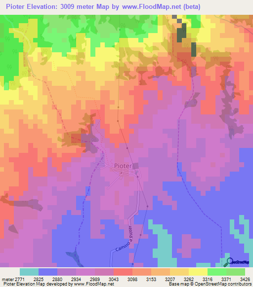 Pioter,Ecuador Elevation Map