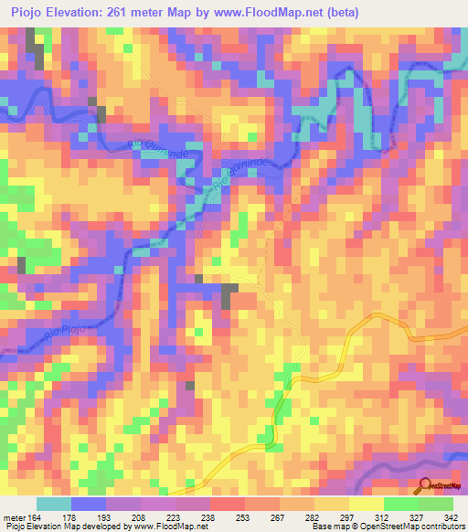 Piojo,Ecuador Elevation Map