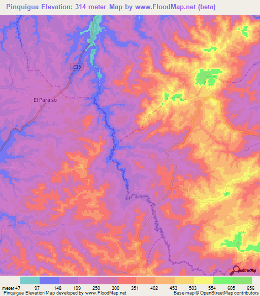 Pinquigua,Ecuador Elevation Map