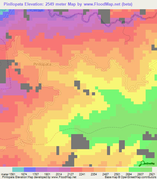 Pinllopata,Ecuador Elevation Map